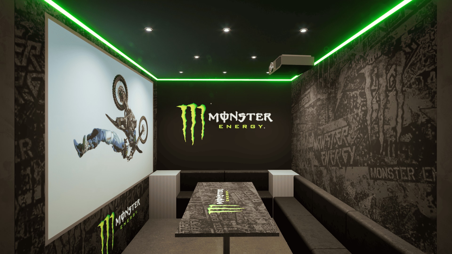 「Monster Energy」コラボルーム（新宿東口駅前店・梅田茶屋町本店） イメージ図